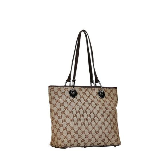 Pre Loved Gucci GG Canvas Small Tote Bag BeigeBrown - Picture 2 of 8
